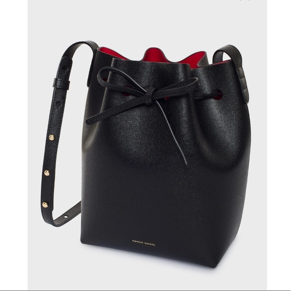 Mansur Gavriel Mini Bucket Bag Black Flamma - Picture 13 of 14